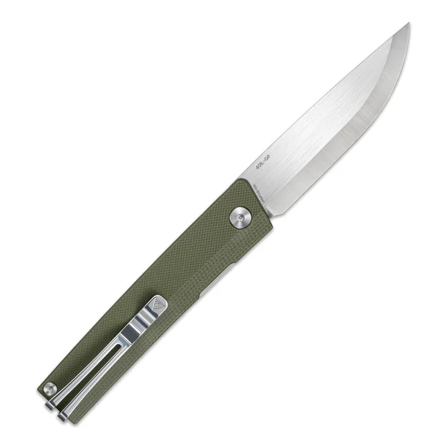 Нож складной туристический SRM Gent 401L-GP (8.3 см) 10Cr/G10 зеленый — Photo 1