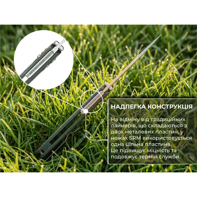 Ніж складаний туристичний SRM Medal (8,2 см) 140Cr / Micarta, зелений — Photo 11