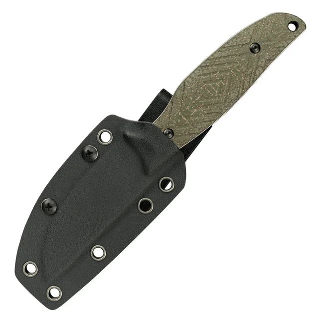 Ніж з чохлом туристичний SRM Fossa 605T-MP, (8.8 см) 14C28N / Micarta зелений — Photo 5