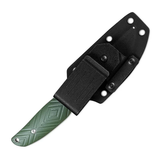 Ніж з чохлом туристичний SRM Fossa 605T-GP, (8.8 см) 14C28N / G10 зелений — Photo 6