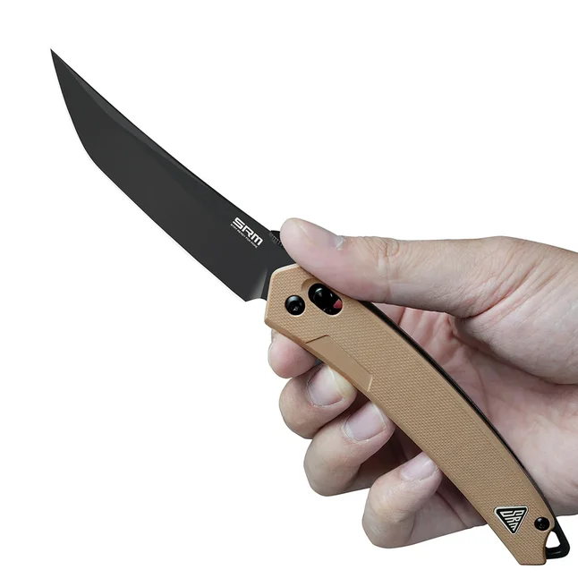 Нож складной туристический SRM 9211B-GW (9.2 см) 8Cr13MoV / G10 коричневый — Photo 6