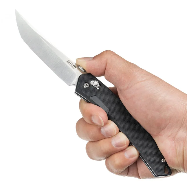 Нож складной туристический SRM 9211-GB2 (9.2 см) 8Cr13MoV / G10 черный — Photo 7