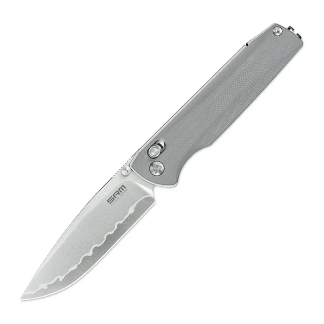 Нож складной туристический SRM Terrier (9 см) 140Cr/G10 серый