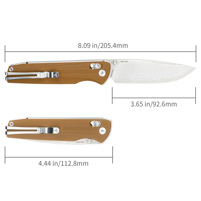 Ніж складаний SRM Terrier 258L-GW2, коричневий — Photo 10