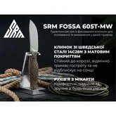 Ніж з чохлом туристичний SRM Fossa 605T-MW, (8.8 см) 14C28N / Micarta коричневий — Photo 19