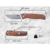 Ніж складаний туристичний SRM Medal 255L-MN (8.2 см) 10Cr / Micarta коричневий — Photo 19