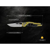 Ніж складаний туристичний SRM Mecha, (8.3 см) D2 / G10 жовтий — Photo 11