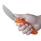 Ніж з чохлом туристичний SRM Fossa 605T-GJ, (8.8 см) 14C28N / G10 помаранчевий — Photo 15