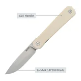 Ніж складаний SRM Palfrey 135L-GT, білий — Photo 23